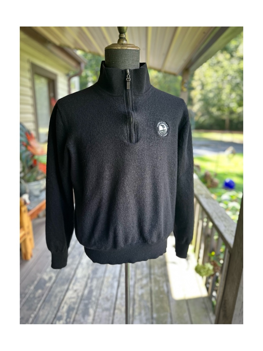 Fairway & Green Pebble Beach Italian Merino Wool Black 1/4 Zip XXL Pullover *